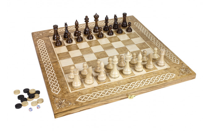 Шахматы + Шашки + Нарды 3 в 1 "Амбассадор 2", 50 см, ясень, Partida Шахматы + Шашки + Нарды 3 в 1 "Амбассадор 2", 50 см, ясень, Partida