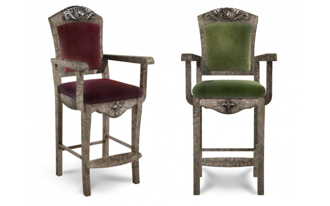 Стул бильярдный Лео II клен (Авт. № 2,78 Velvet-Lux,Ткань Vilvet Lux)